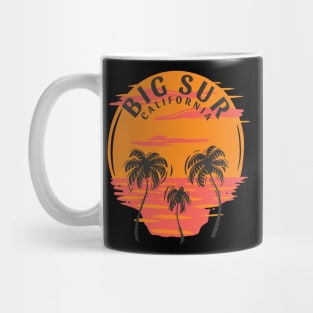 Big Sur California Sunset Skull and Palm Trees Mug